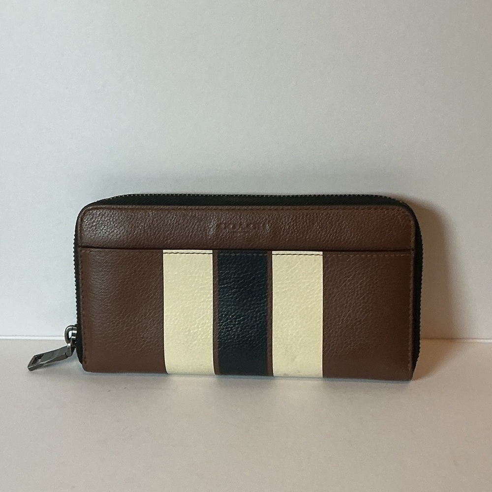 Coach Accordion Zip Wallet in Varsity Stripe